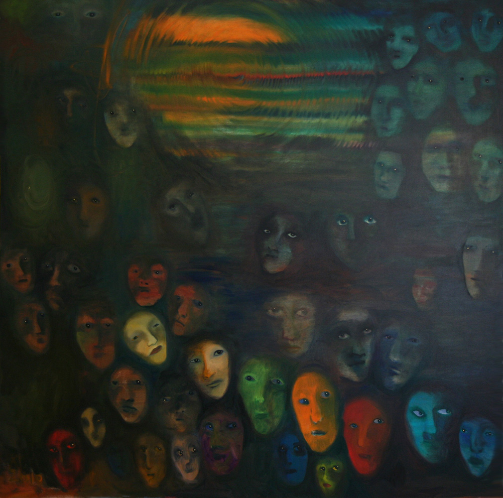 Faces - oil painting 002 - 150cm x 150cm